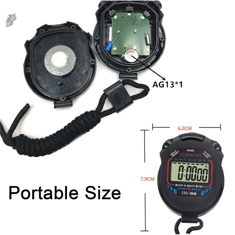 Image secondaire de Rnitle Chronomètre,Multifonction Chronomètre de Sport,Digita LCD Timer,Appliqué au Courir Natation et Les Autres Sports
