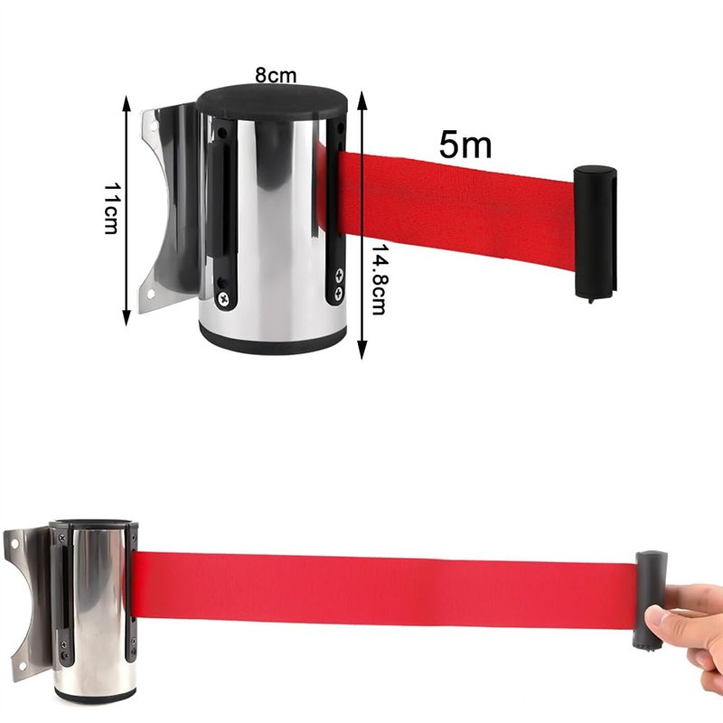 Image secondaire de Aweisile 5M Barrière Sécurité Mural Système Mount Retractable Controle Foule Guidage de Foules Rétractable Barrière Ruban la Séc