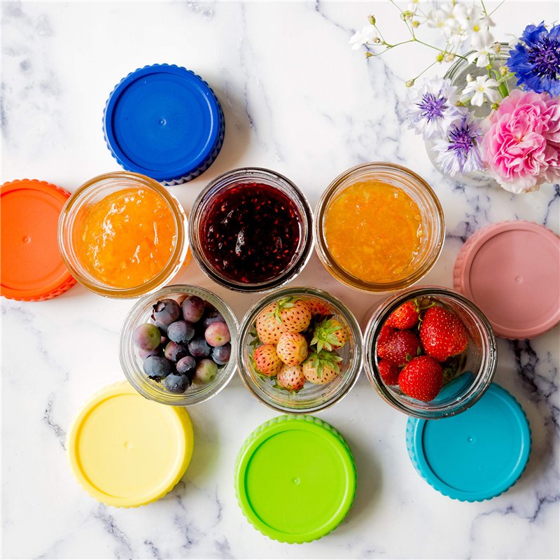 Image secondaire de Youngever Lot de 8 Pot de Conservation Bebe en Verre 180ML, Petit Pot Bébé, Repas de Bébé Boîtes de Conservation (Rainbow)