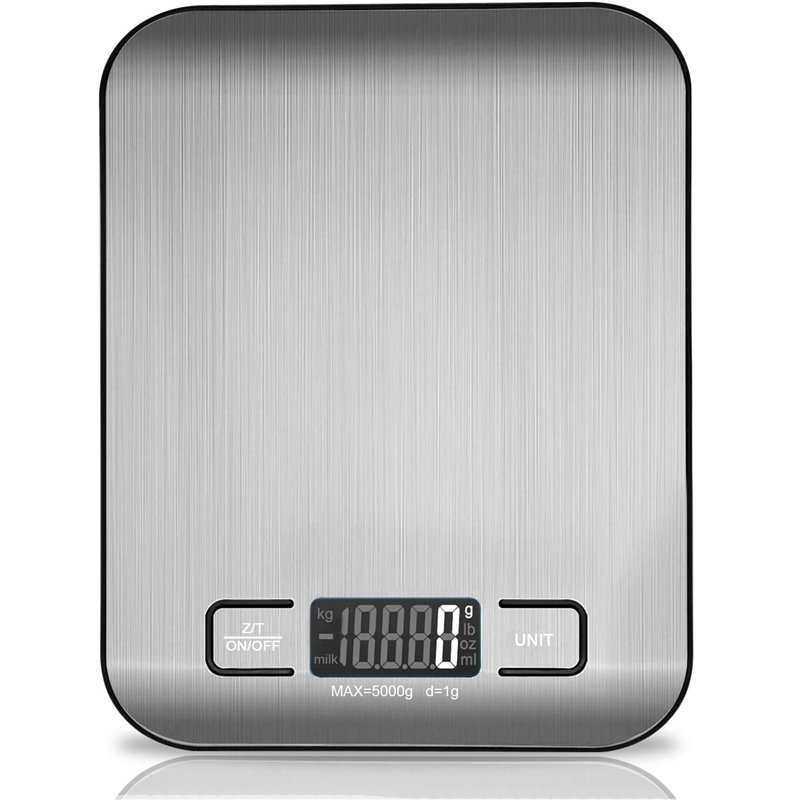 Balance de cuisine numérique, balance de cuisson électronique en acier inoxydable de 5 kg, balance pour aliments ultra-mince élé