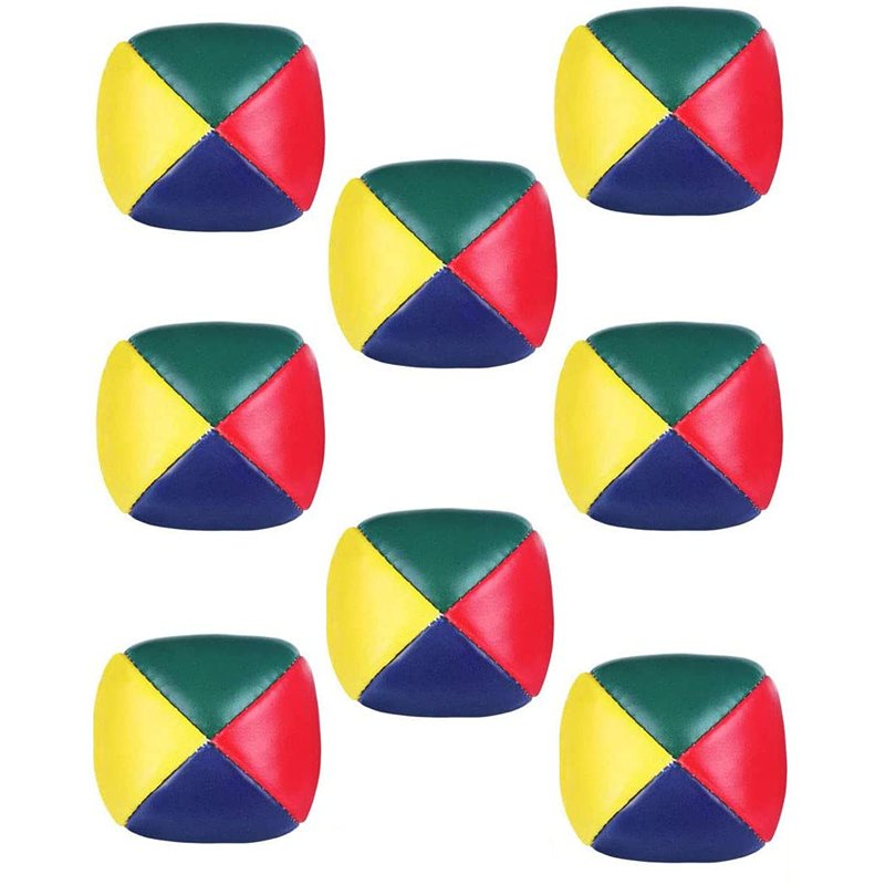 Balles de Jonglage,8 PCS Balles Jonglerie Balle de Jonglage de Cirque en Cuir PU Sacs de Haricots de Jonglerie pour Enfants et Débutants