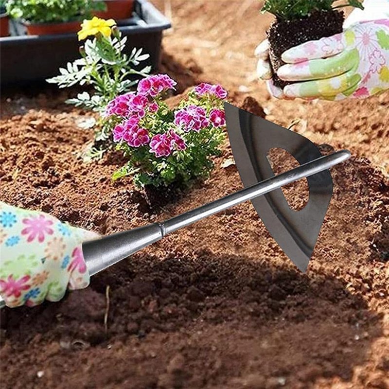 Image secondaire de Yusat Binette Creuse en Acier Inoxydable, Portable, Multi-Usage, Robuste et Durable, râteau de désherbage, Plantation de légumes