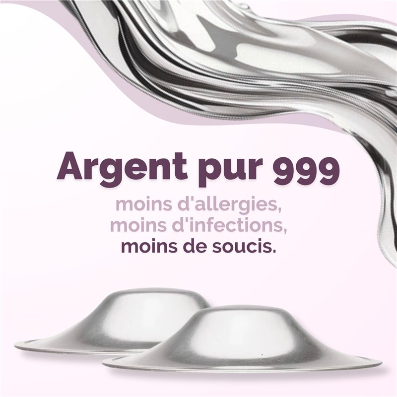 Image secondaire de Livella | Coupelles d’allaitement en argent 999 | Fabriquées en Allemagne | Soulagement pour mamelons douloureux | Favorisent la