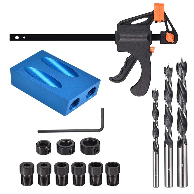 JIZZU 15pcs Gabarit de percage oblique pour bois