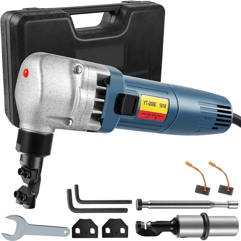 VEVOR Grignoteuse Électrique 380 W Cisaille Grignoteuse à Tôle Épaisseur 1,8 mm, 1800 tr/min Outil Professionnel de Découpe Méta
