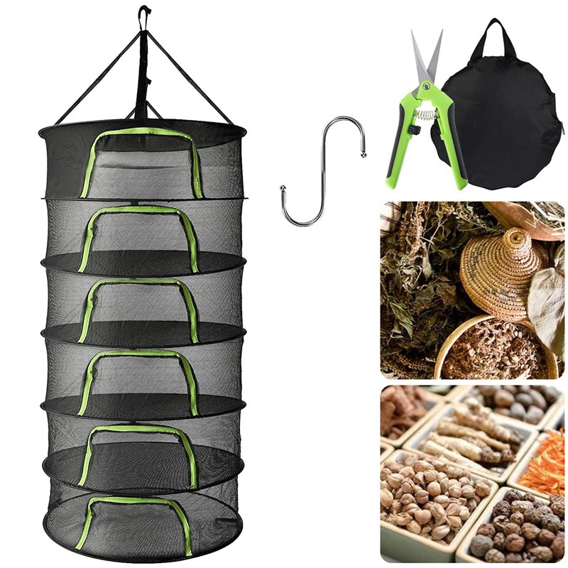 PEALOV Filet Sechage Herbe,Support De SéChage en Maille,Support De SéChage pour Plantes à Fermeture à GlissièRe en Forme De U à 
