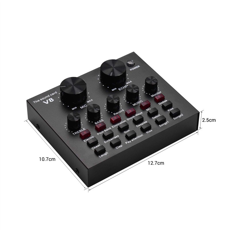 Image secondaire de Btuty Carte son externe de mixage audio USB Interface audio avec effets sonores multiples Batterie rechargeable intégrée