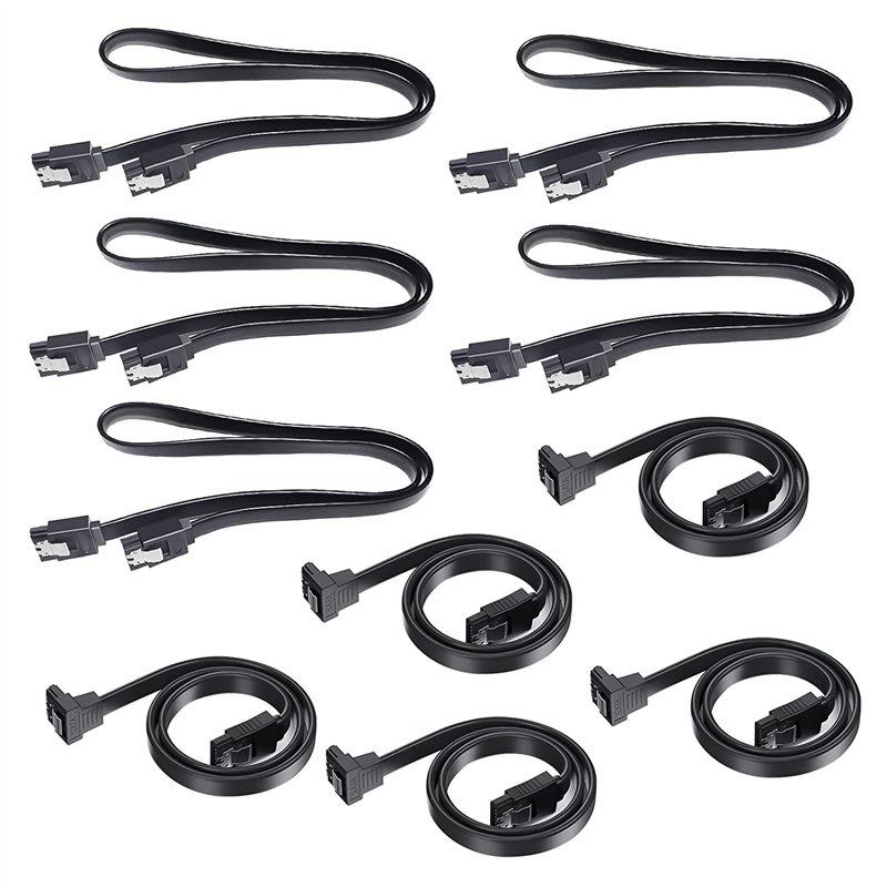GZhaimai 10 PCS Sata III Data Cable, SATA 3 50 cm Câble de pour Connexion Carte Mère HDD SSD Hard Drive, Compatible SATA 3.0 6 G