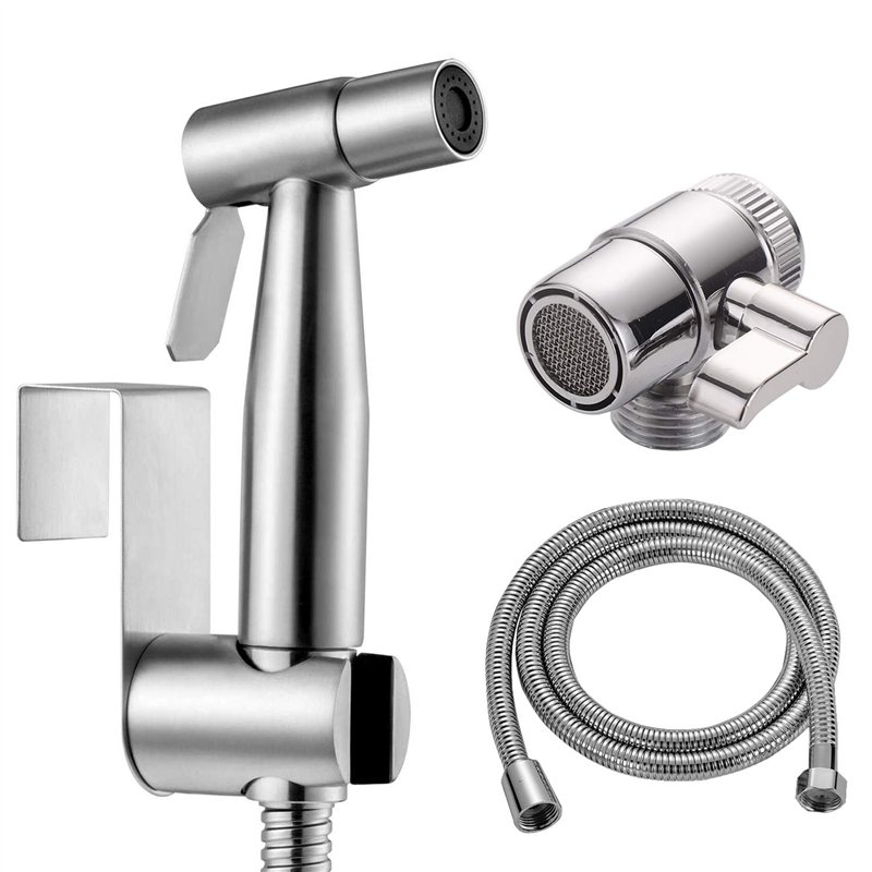 Bidet à main robinet de toilette pulvérisateur bidet d'eau chaude, accessoires de bidet accessoire de douche en acier inoxydable