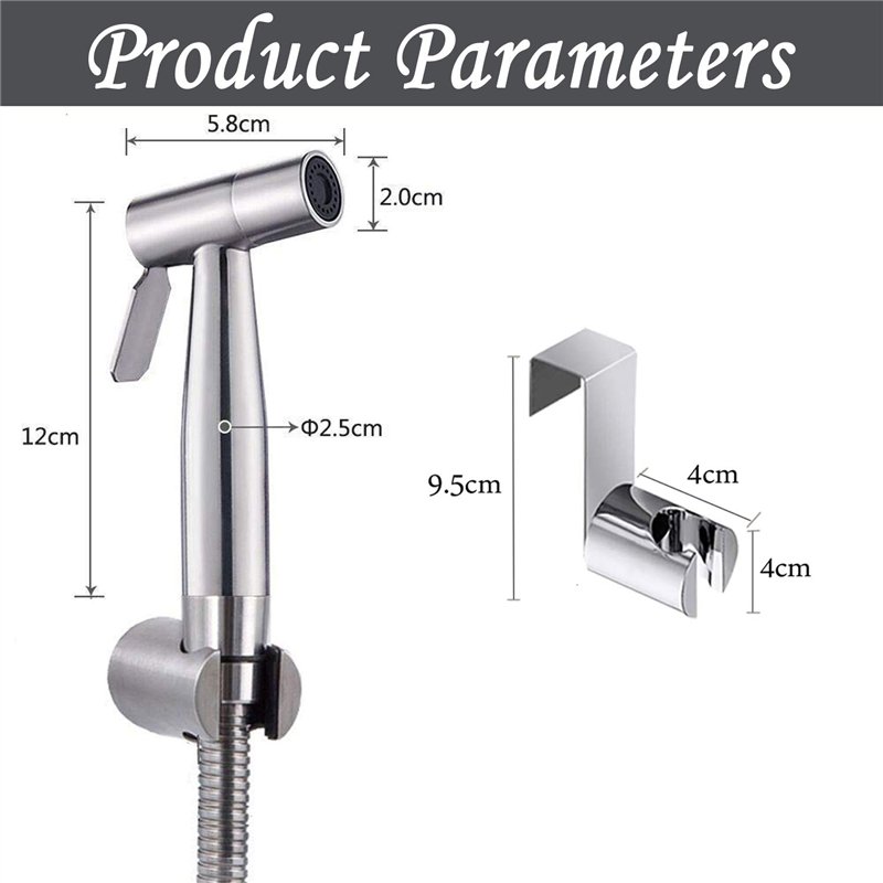 Image secondaire de Tête de pulvérisateur de bidet avec crochet, kit de pulvérisateur de bidet en acier inoxydable, pulvérisateur de couches pour bé