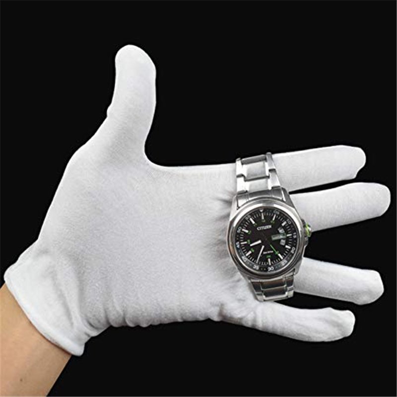 Image secondaire de PIQIUQIU Lot de 12 paires de gants, en coton blanc, confortables et respirants, pour les soins de la peau, l'examen des bijoux,