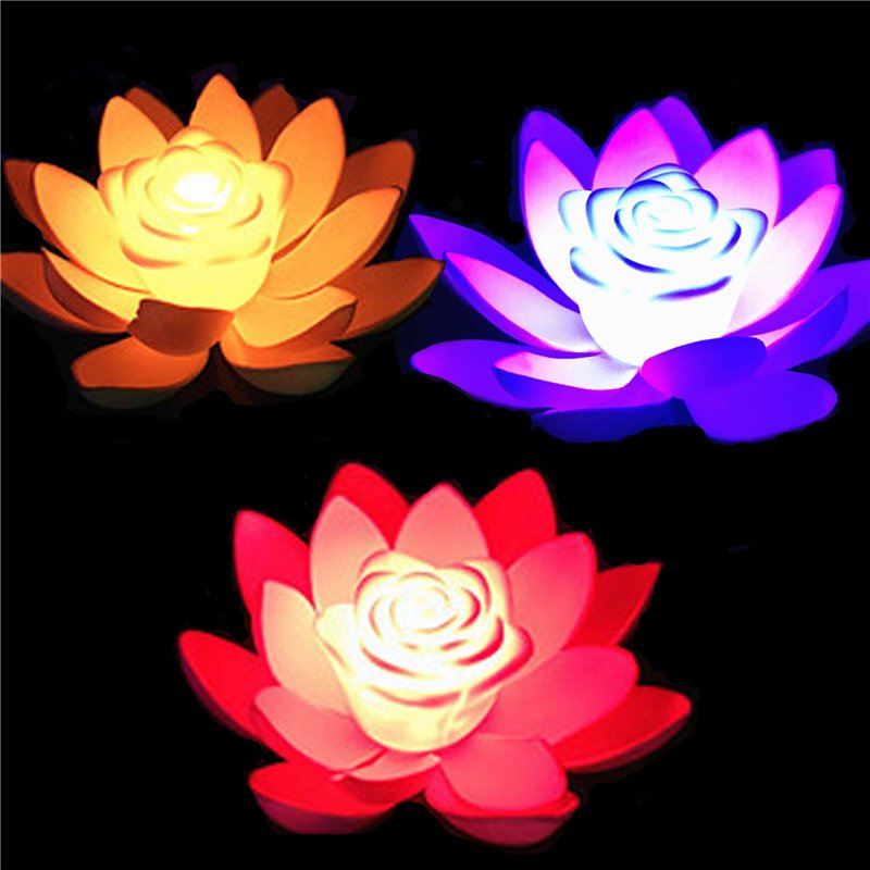 FGX Lot De 3 Lanterne De Lotus Flottante à Led, NéNuphars, Led En Forme De Fleur De Lotus Artificielle Flottante, LumièRe De Lot