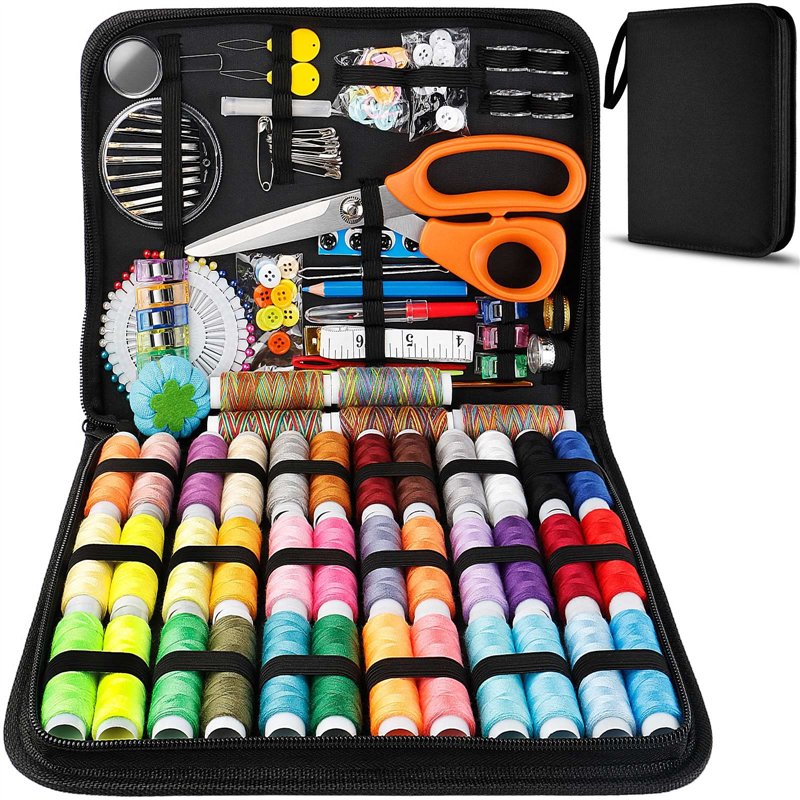 MARQUEEN Grand kit de couture professionnel, 200 fournitures de couture de qualité supérieure – Comprend des ciseaux de tailleur