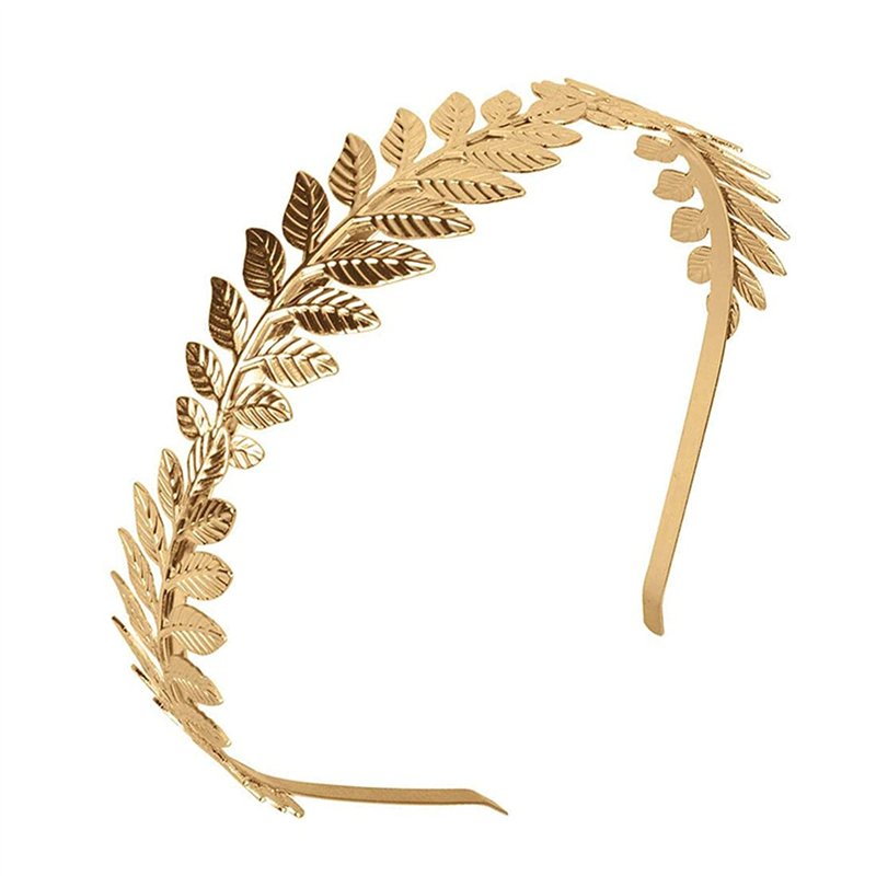 Couronne de Laurier Doré, XCOZU Bandeau Grecque Romain Coiffe Cheveux Couronne Femme Accessoires, Bridal Coiffe de Mariage Feuil