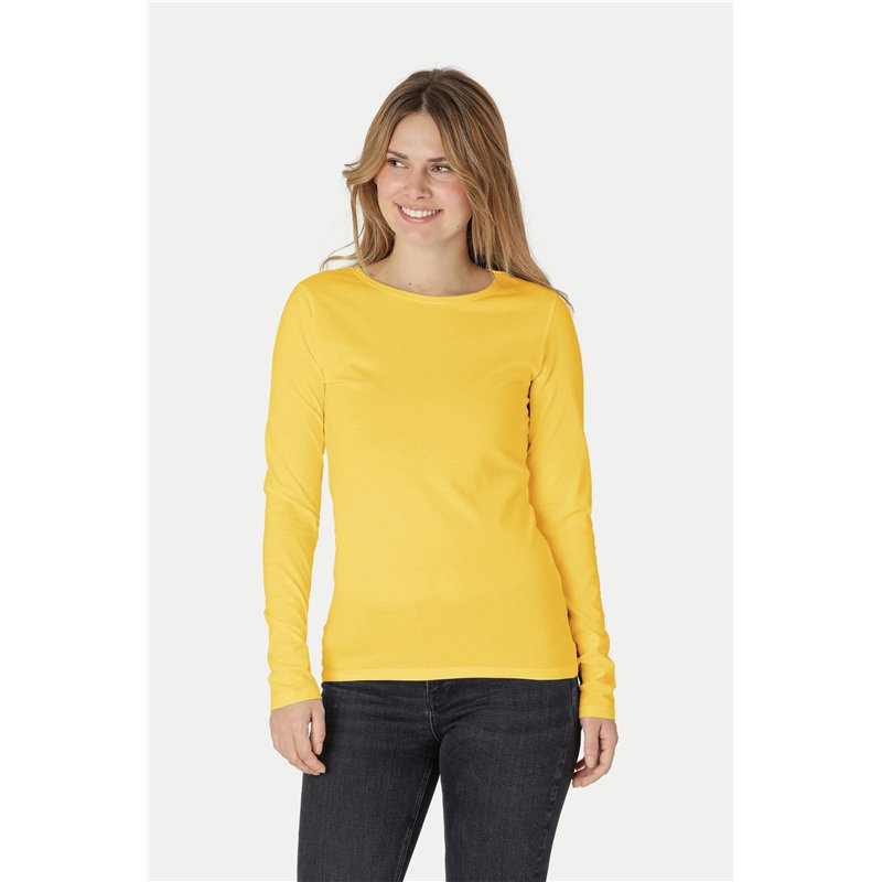Image secondaire de Green Cat T-shirt à manches longues pour femme, 100 % coton biologique, commerce équitable, certifié Oeko-Tex et Ecolabel, jaune