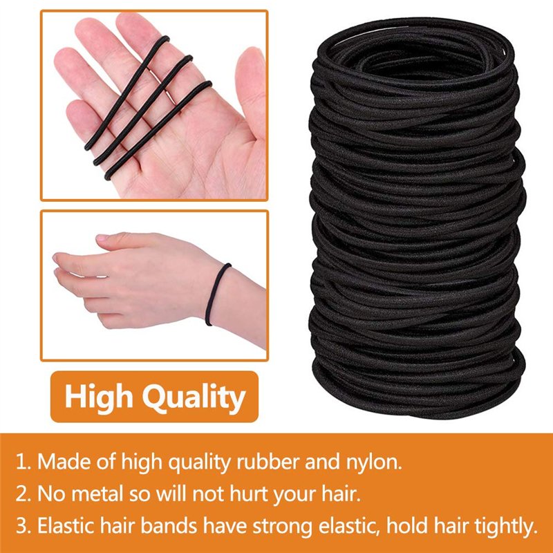 Image secondaire de Liens de Cheveux 100 Pièces, 2mm Cheveux Élastiques Cravates, Mini Chouchous Bandes pour les Cheveux des Enfants Bébés Petites F
