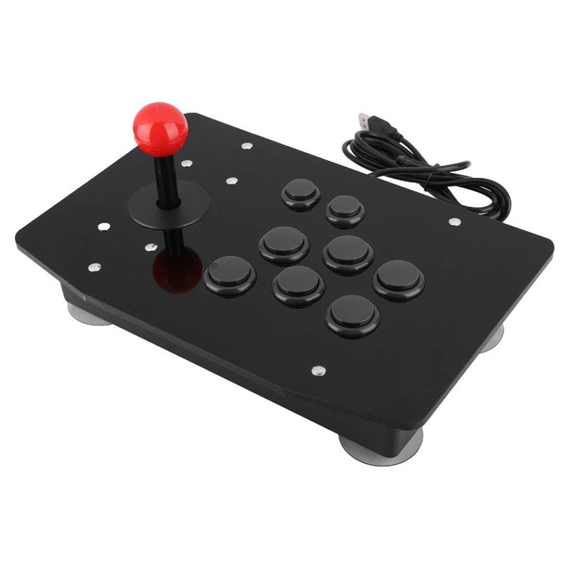 Bewinner Contrôleur d' PC, Manette de Jeu à 8 Boutons avec Manette de 50 mm de Type Trou Fixe Fixe, Boutons de Type Carte 3D Rep