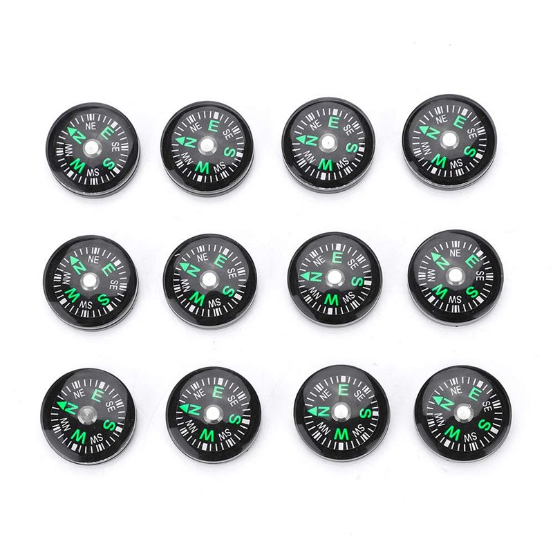 Boussole Bouton Survie,Boussole Enfant,Mini,Mini Boussole,Bouton Boussole Mini Poche Boussole Ensemble,12Pcs Liquide Rempli Bous