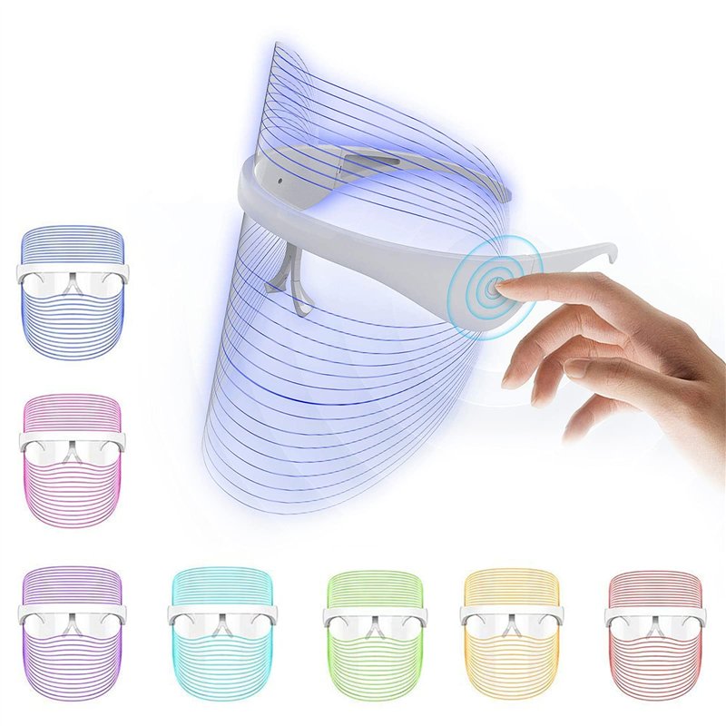 7 Couleur LED Masque luminothérapie, Beauty Masque photonique pour le rajeunissement de la peau Anti-âge Acné Tache Cicatrice En