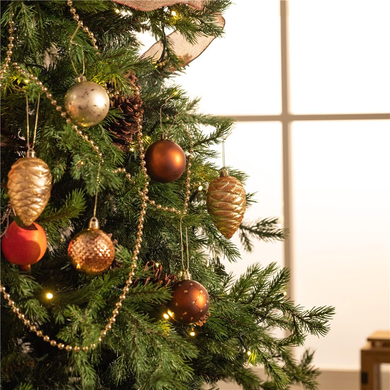 Image secondaire de Valery Madelyn 100pcs Boules de Noël Cuivre et Doré pour Décoration, Déco de Sapin de Noël à Suspendre, avec Etoile de Cime d'ar