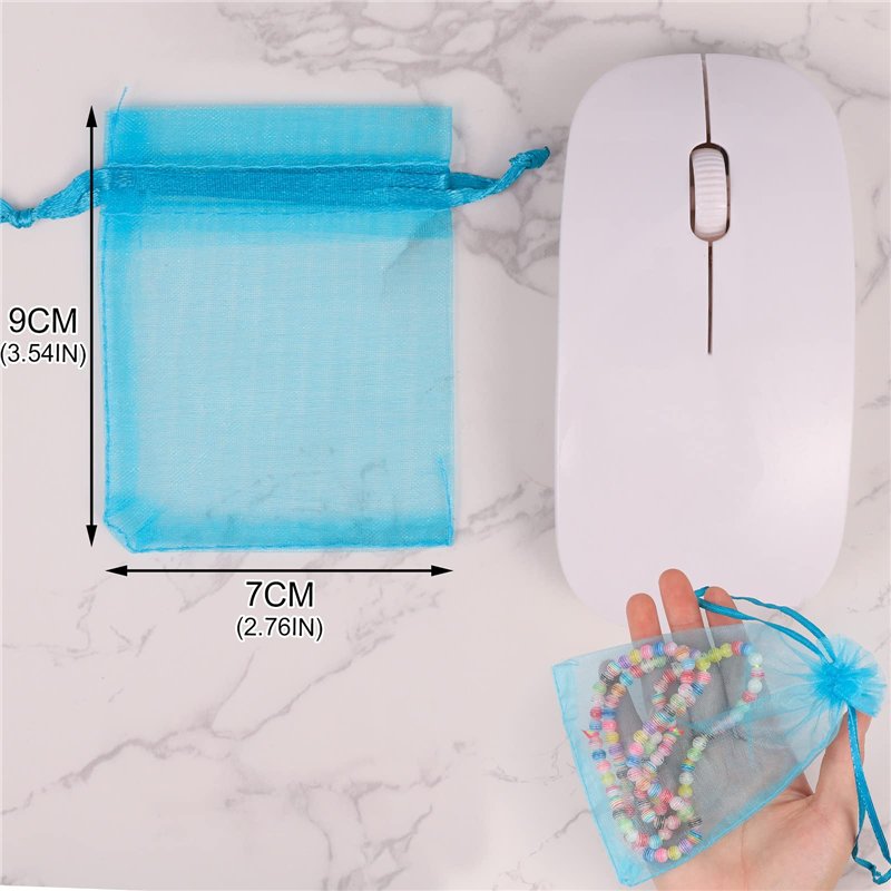 Image secondaire de KroY PecoeD 50 Pcs Sachets Organza Coloré, 7 x 9 cm Organza Gift Bags Bijoux Pochette Cadeau en Organza, Sachet Bonbon Organza