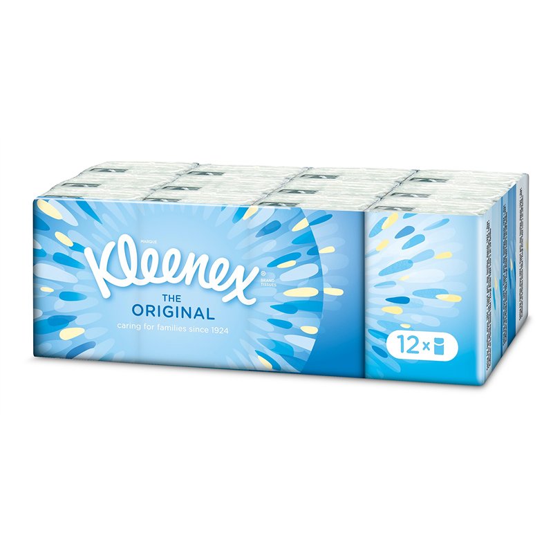 Kleenex Mouchoirs Mini Extra Doux et résistant, Les 12 étuis de 7 mouchoirs Papier Boîte