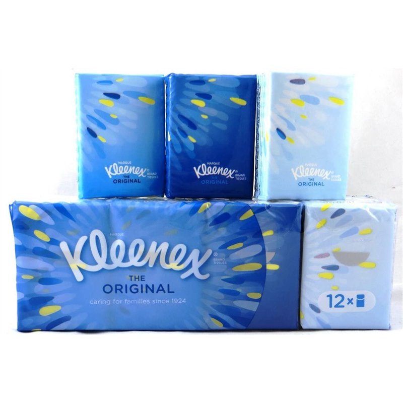 Image secondaire de Kleenex Mouchoirs Mini Extra Doux et résistant, Les 12 étuis de 7 mouchoirs Papier Boîte