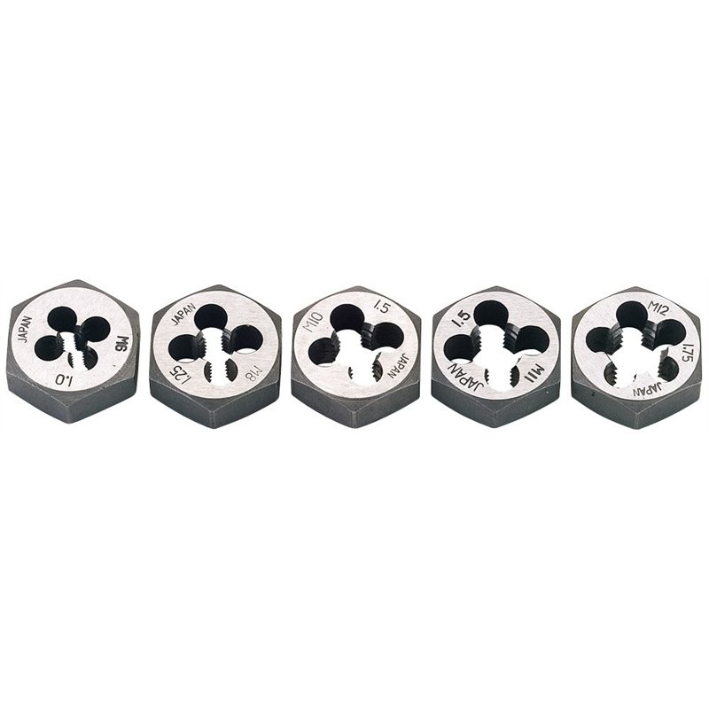 Draper D25-MM/A Lot de 5 Filières hexagonales Système métrique