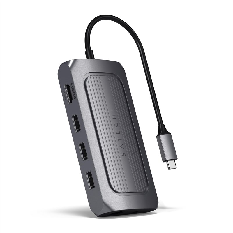 SATECHI Adaptateur Multiport USB4, Charge USB-C, Ethernet Gigabit, Données USB-C, Jusqu'À 8K HDMI, pour Macbook Pro/Air M2/M1, i
