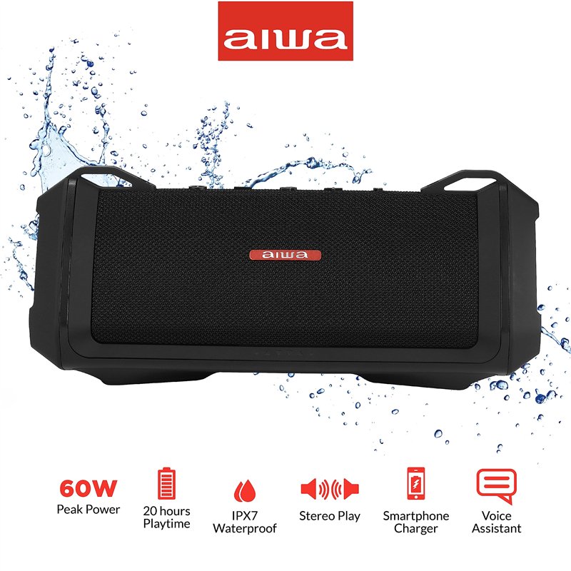 Image secondaire de Aiwa Exos-3 Haut-parleur Bluetooth Noir Résistant à l'eau Robuste Performance acoustique