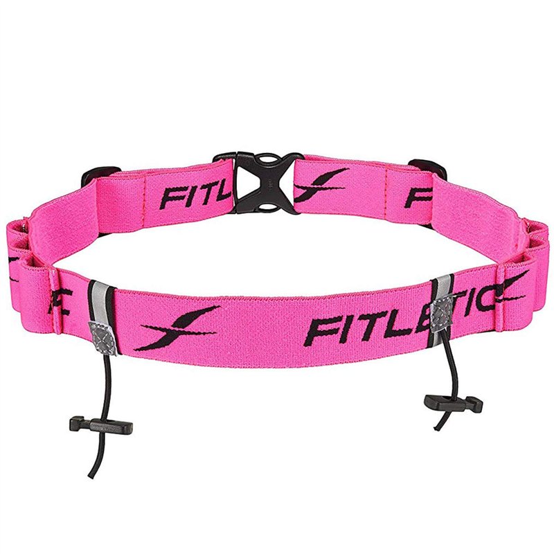 FITLETIC Ceinture Dossards et Porte Gels Rose Fluo Sacs Banane Running Adulte Unisexe, Taille Unique