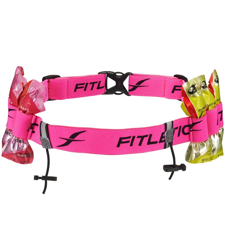 Image secondaire de FITLETIC Ceinture Dossards et Porte Gels Rose Fluo Sacs Banane Running Adulte Unisexe, Taille Unique