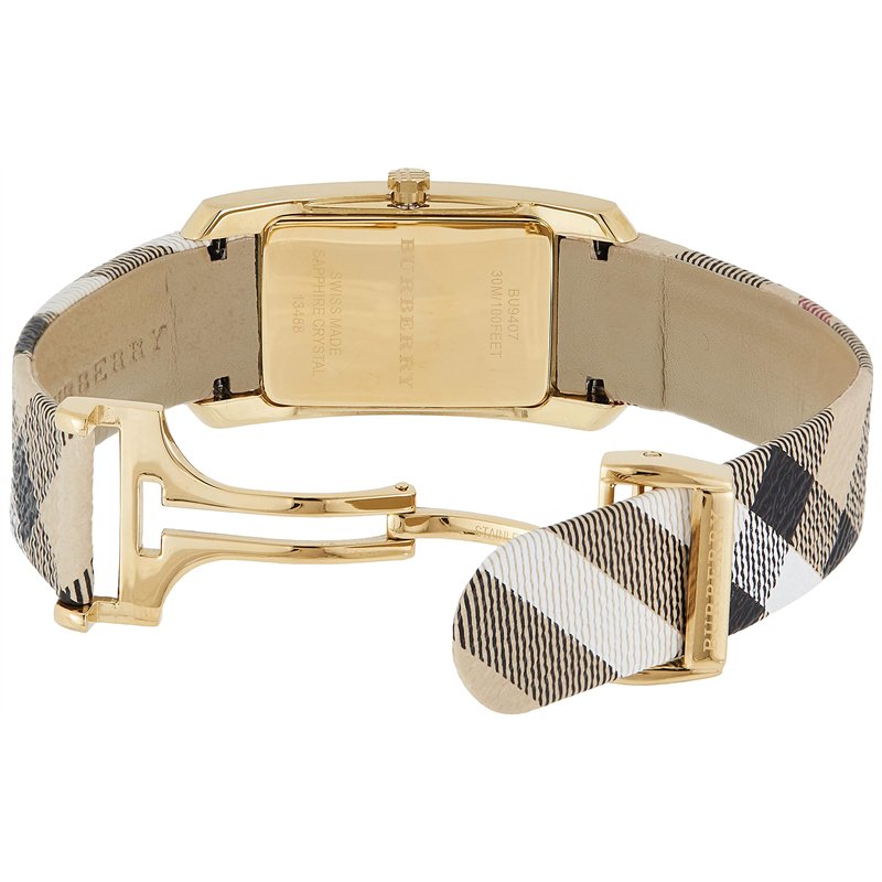 Image secondaire de Burberry BU9407 Montre Pioneer pour femme avec cadran doré, boîtier en acier inoxydable et mouvement à quartz, or, or, Classique