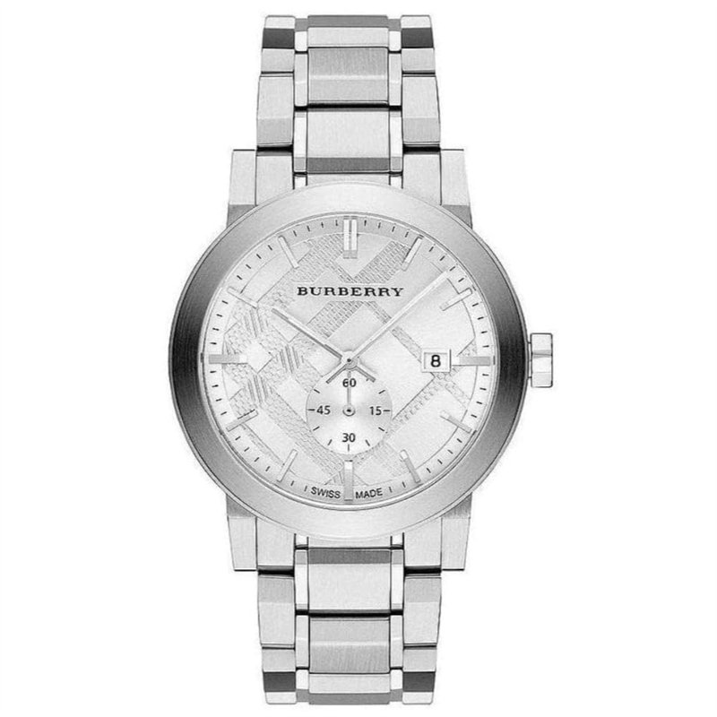 BURBERRY BU9900 Montre chronographe The City Silver pour homme, Argenté., 42 mm, Bracelet
