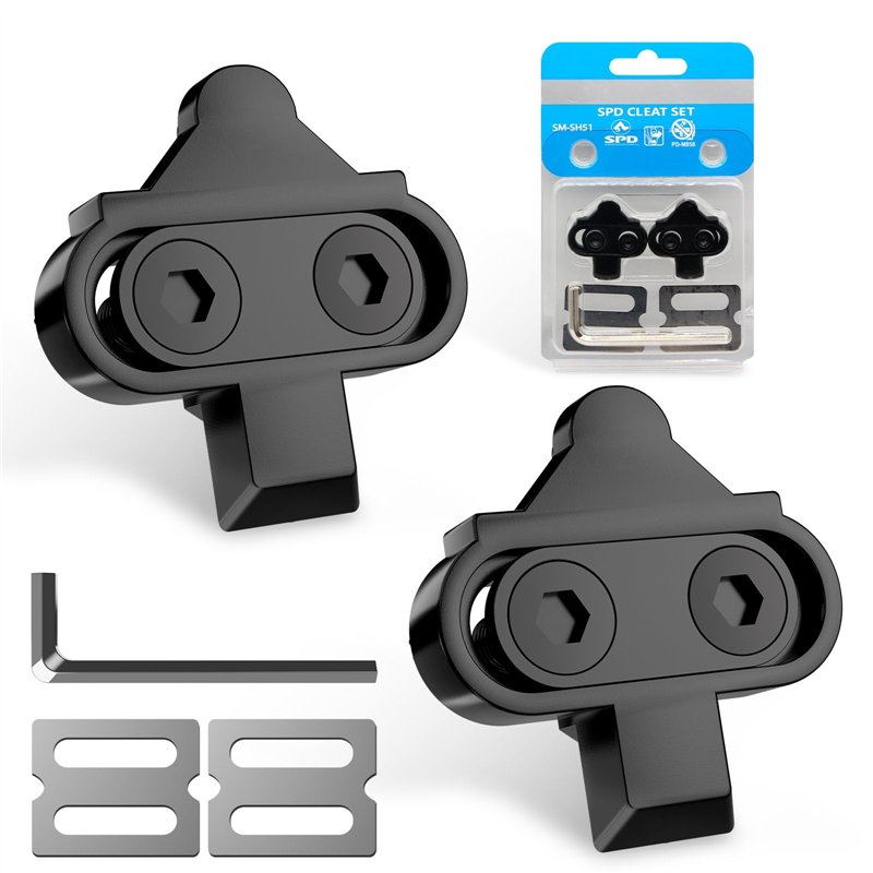 Cales de vélo compatibles avec Les pédales sans Clips, Jeu de plaques de Chaussures de vélo compatibles SPD Antidérapantes Pédal