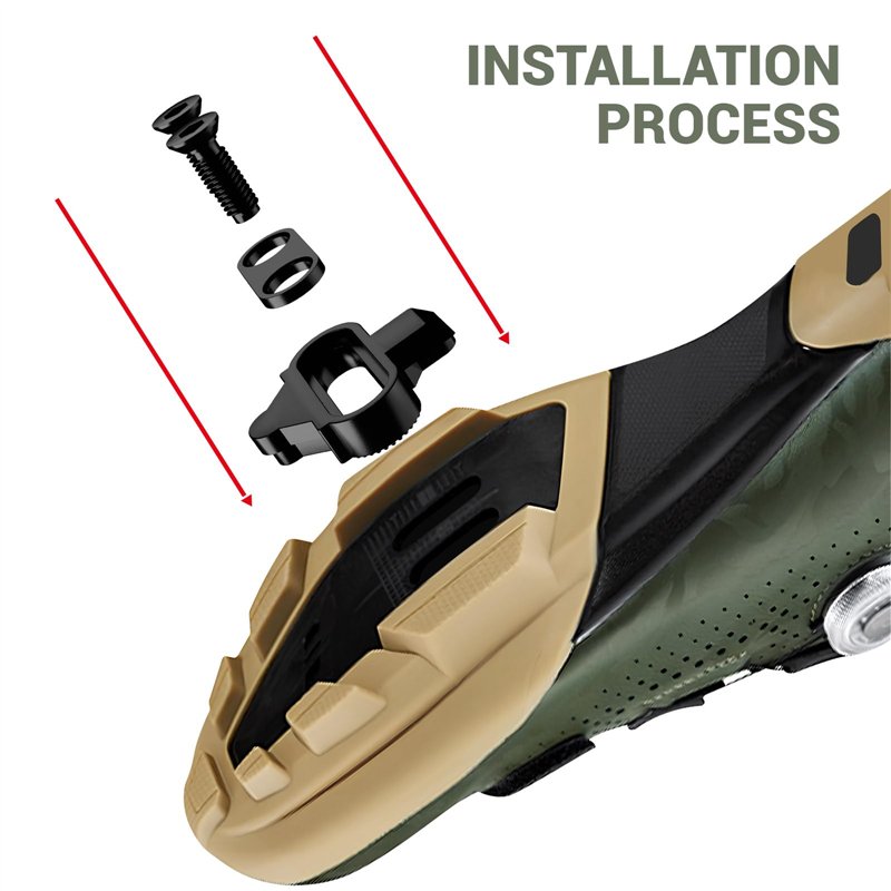 Image secondaire de Cales de vélo compatibles avec Les pédales sans Clips, Jeu de plaques de Chaussures de vélo compatibles SPD Antidérapantes Pédal