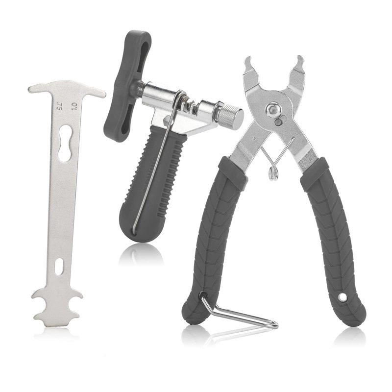 QKURT Ensemble d'outils de vélo (3 pièces) - Outil de dérive chaîne, pince à maillons de vélo, vérificateur de chaîne - Métal - 