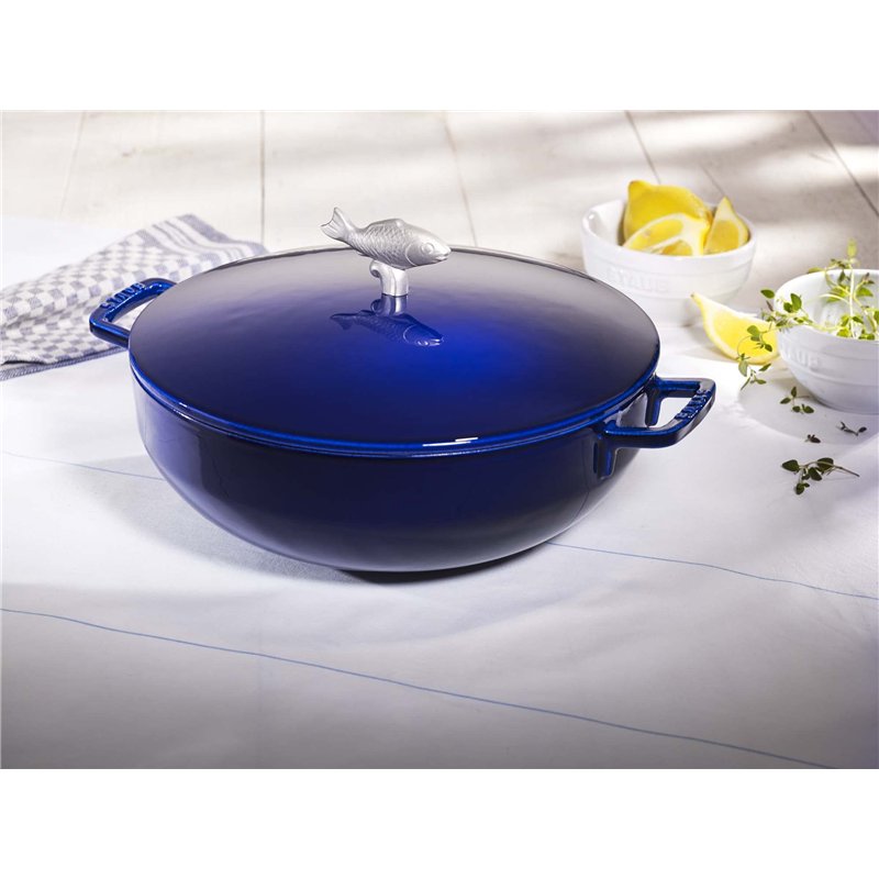 Image secondaire de STAUB Cocotte en Fonte, 'du Pêcheur', Ø 28 cm, 4,65 L, Bleu Intense
