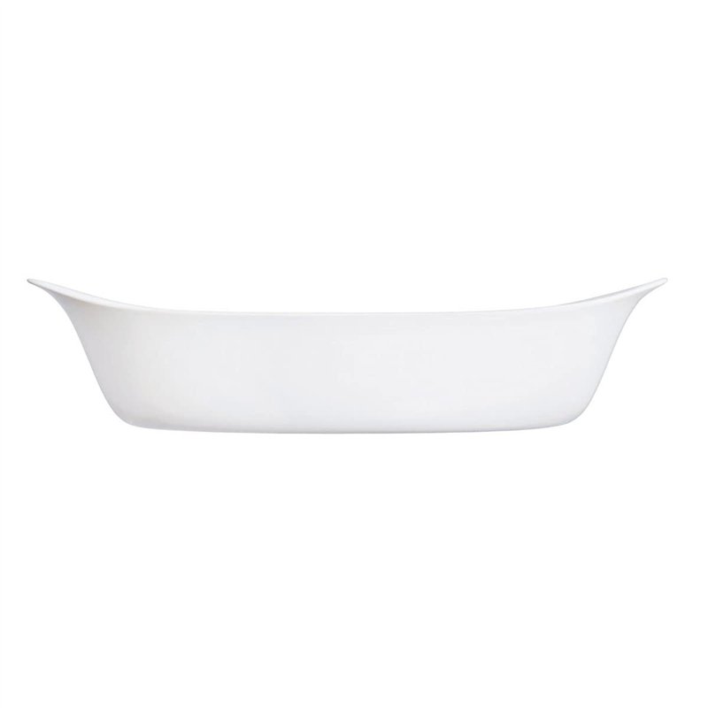 Luminarc - Plat ovale Blanc Smart Cuisine Carine 250°C - Plat à Four en Verre Innovant - Léger et Extra-Résistant - Nettoyage Facile