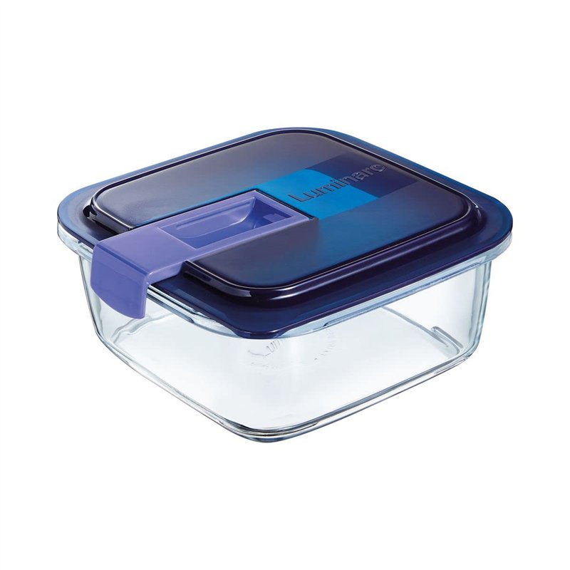 Luminarc Easy Box Récipient carré hermétique en verre 16 x 16 x 6,8 cm -76 cl