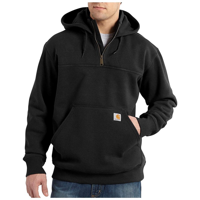 Image secondaire de Carhartt Men's Rain-Defender Paxton Heavyweight Hooded Zip Mock Sweatshirt, Black, 2X-Large