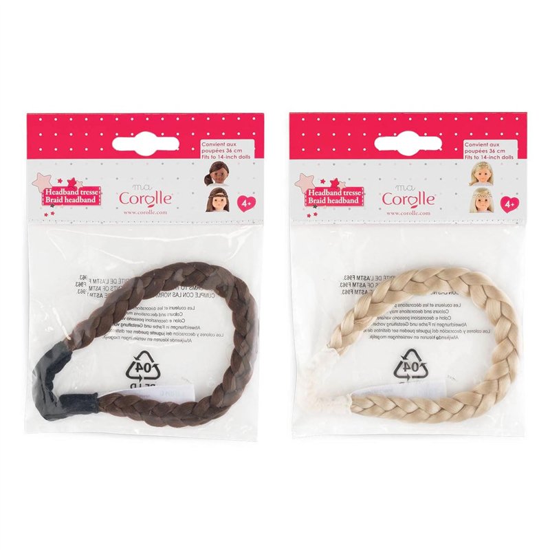Corolle - Headband Tresse, pour poupée Ma Corolle, Modèle Assorti, dès 4 ans, 9000210190, Pas de Variation