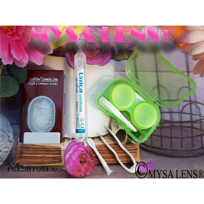 Image secondaire de FreshTone Lentilles De Contact De Couleur Honey 3 Ton Kit De Rangement Boitier Pince et applicateur Offert 12 Mois sans correction