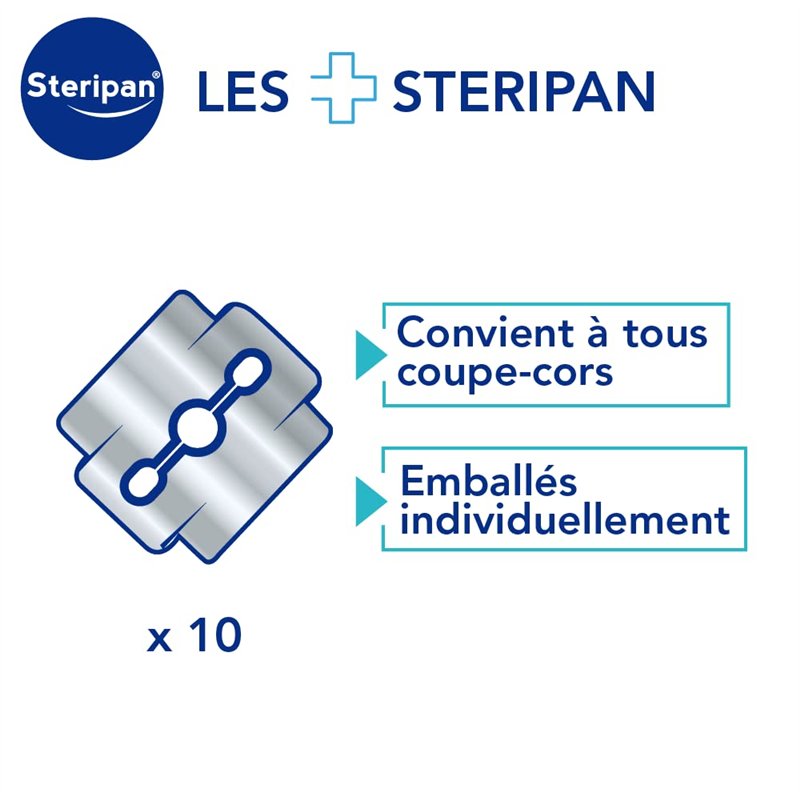 Image secondaire de STERIPAN FOOTCARE - Steripan Lames pour Coupe-Cors – Pack De 10 Lames – Forme Universelle