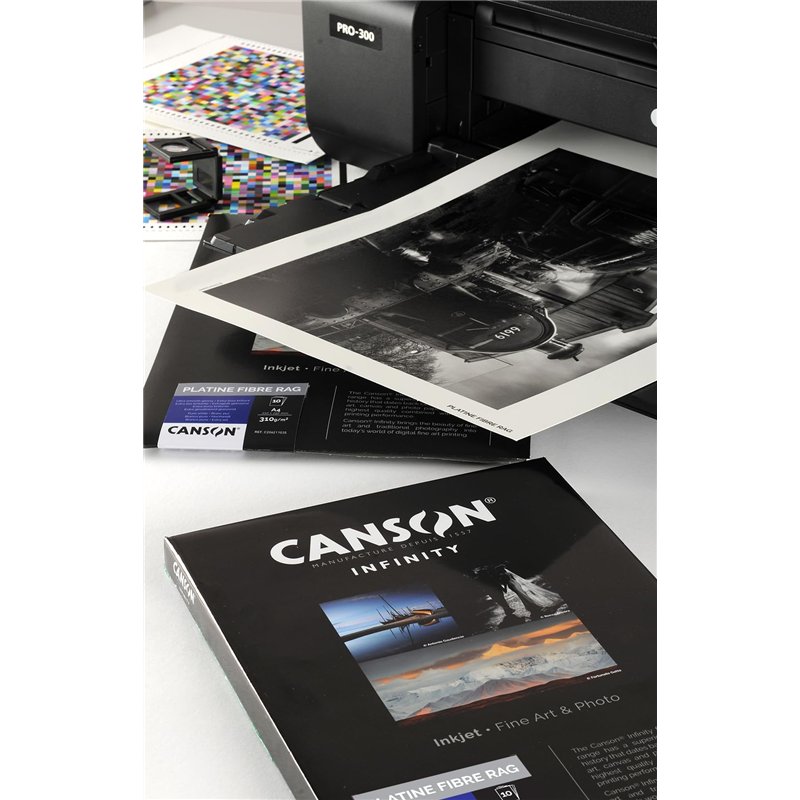 Image secondaire de CANSON Infinity - Platine Fibre Rag - Boîte 25 feuilles de papier photo baryté A3 brillant - 310g/m² - Blanc Pur
