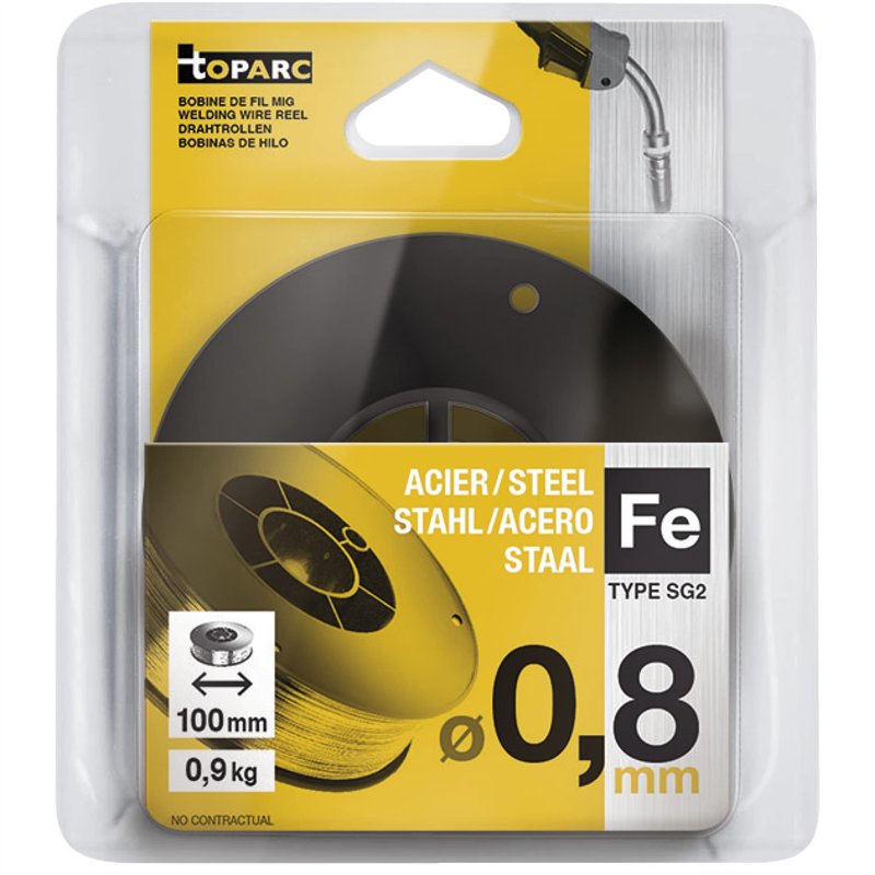 GYS - Bobine de Fil Acier Ø 0, 8 G3Si1/ ER70S-6-0.9kg - 100mm - CONSOMMABLE Soudure MIG - Acier