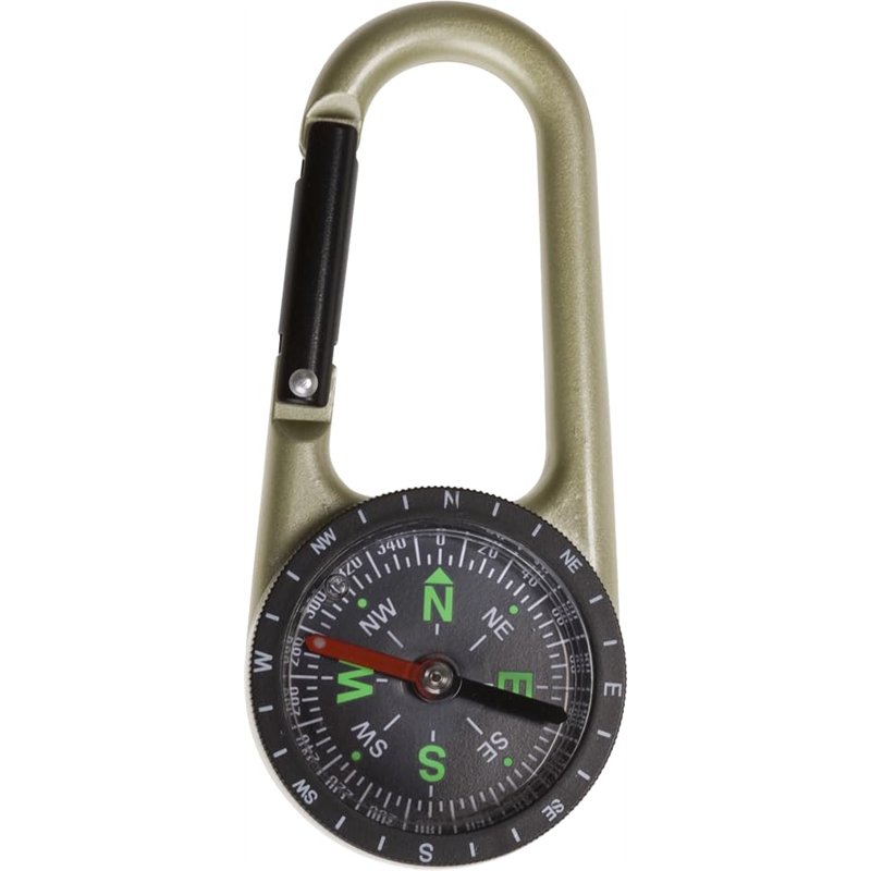 C.A.O. 254 Boussole Mousqueton Adulte Unisexe, Noir, 10,8x4,5cm