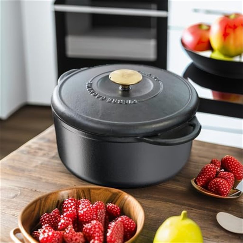 Image secondaire de Tefal Pierre Gagnaire Héritage Cocotte en fonte d'acier ronde, Noir, 25 cm, 5,1 L, Induction E2230404