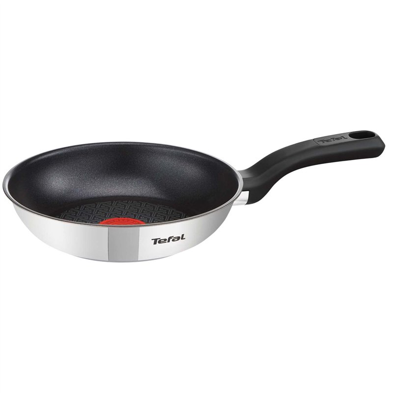 Tefal Comfort Max Poêle 20 cm, Induction, Revêtement antiadhésif, Acier inoxydable haute qualité, Indicateur de température Ther