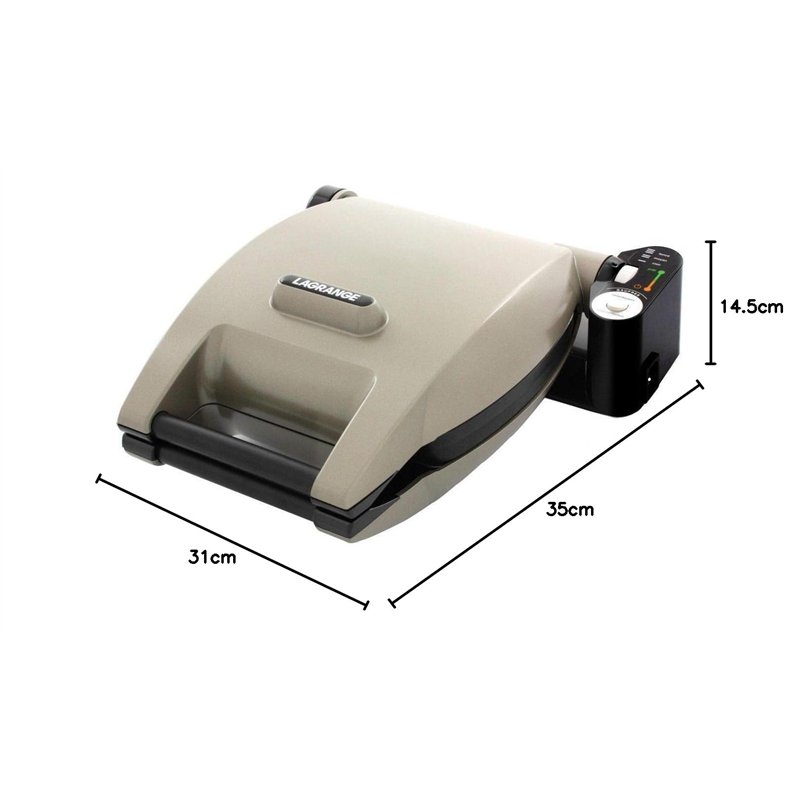 Image secondaire de Lagrange 019622 Gaufrier Premium Gaufres + Gaufrettes + Croque monsieur Taupe
